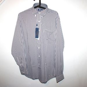 Oxford Mysterioso Purple/ White Check Men's Medium Long Sleeve Button-Up Shirt
